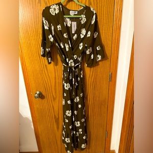 Olive green maxi dress